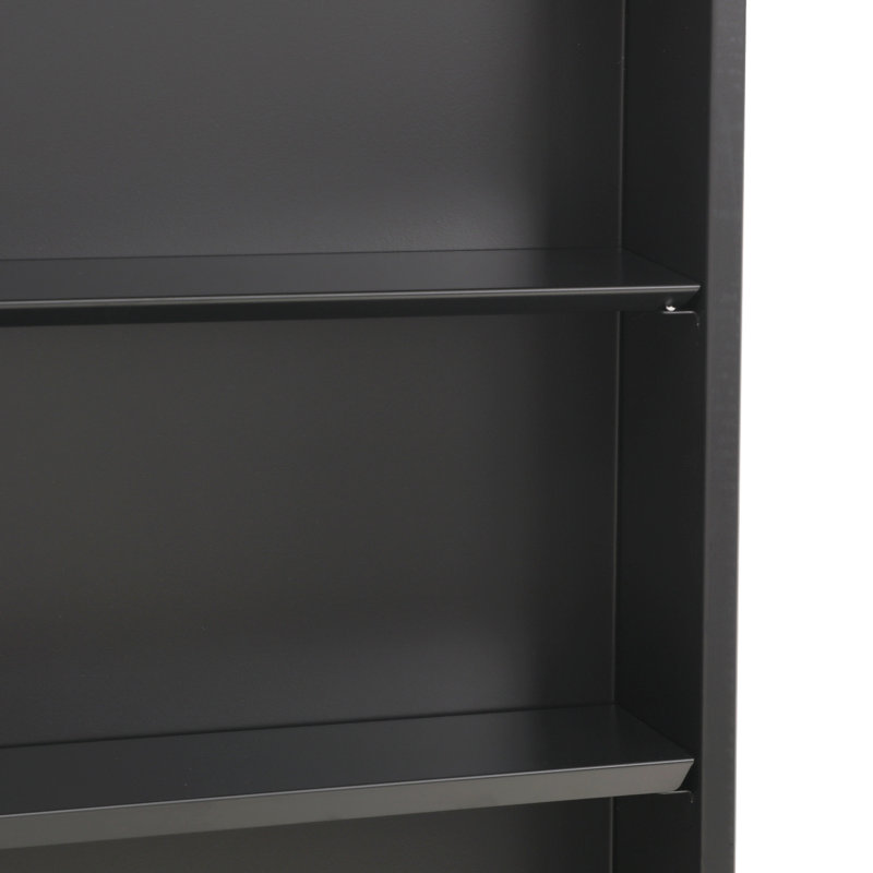 Armoire à pharmacie encastrée avec miroir et tablettes réglables, Noir