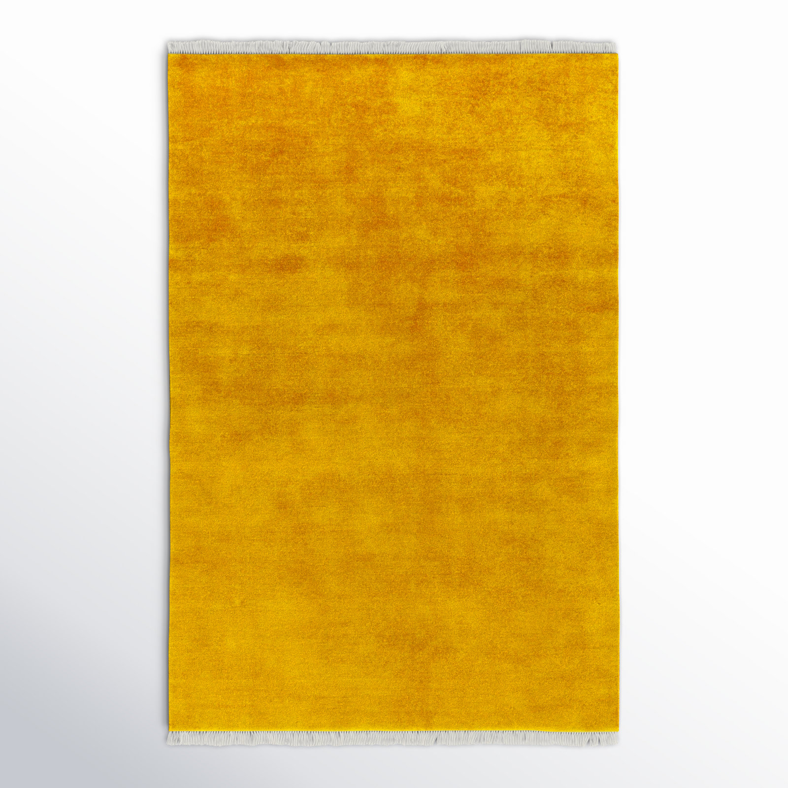 Clio Handmade Wool Yellow Rug, Rectangle 4' x 6'
