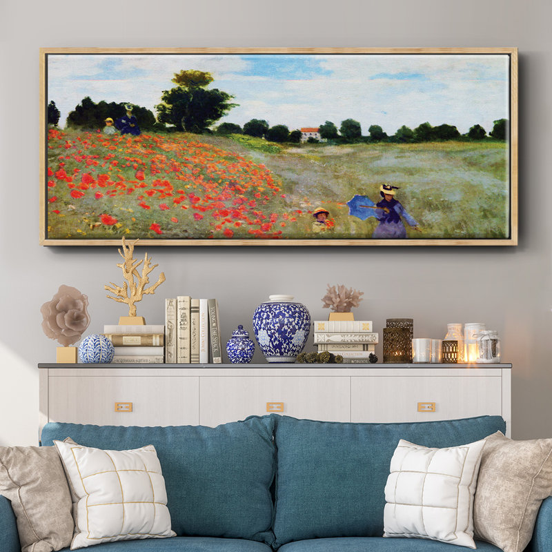 Poppies by Monet- Framed Canvas