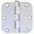 Door Hinge In Brushed Chrome, 3-1/2-Inch, 5/8-Inch Radius, 12-Pack