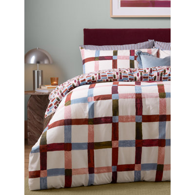 Selvan Cotton Blend Geometric Duvet Cover Set