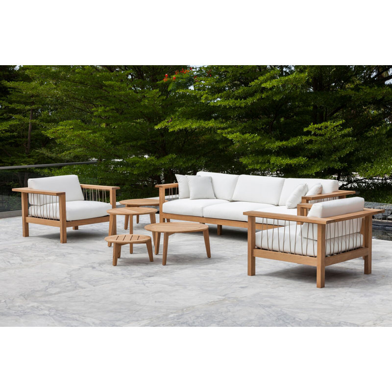 Attol Outdoor Round Teak Coffee Table, 20.56" W x 20.56" L x  10.25" H