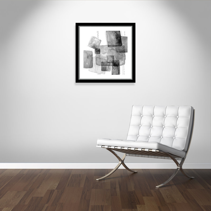 Patchlets " Patchlets " Painting Print, Black and Silver, 29.75" H x 29.75" W x 1.125" D
