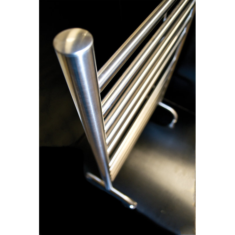 Solo Straight Towel Rail Towel Warmer, Brushed, 38" H x 24" W x 12" D