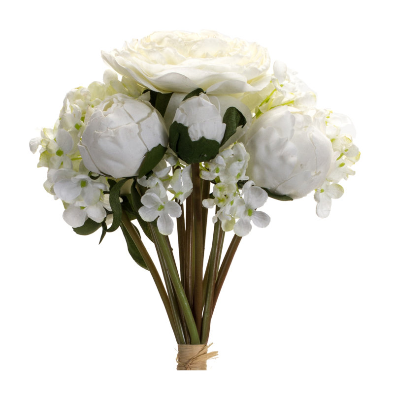 Arrangement floral pivoine hydrangée, Blanc