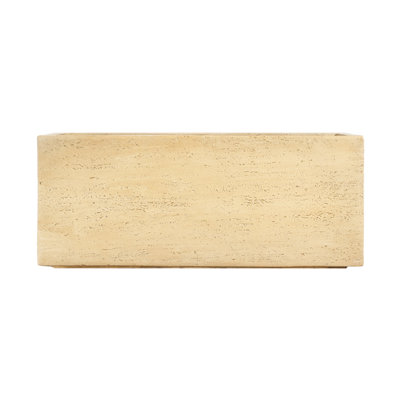 Boîte à fleurs rectangulaire faite à la main, l 30,37 po x P 15,35 po x H 14,5 po, brun antique, sans assemblage, boîte à fleurs simple à drainage brun, 36,58 lb, hauteur 14,5 po, trou