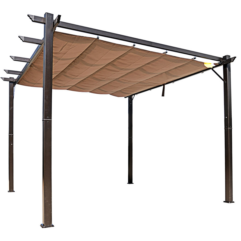 Outdoor Retractable Pergola Canopy, Aluminum Patio Pergola, Backyard Shade Shelter  Porch Party, Garden, Grill Gazebo -