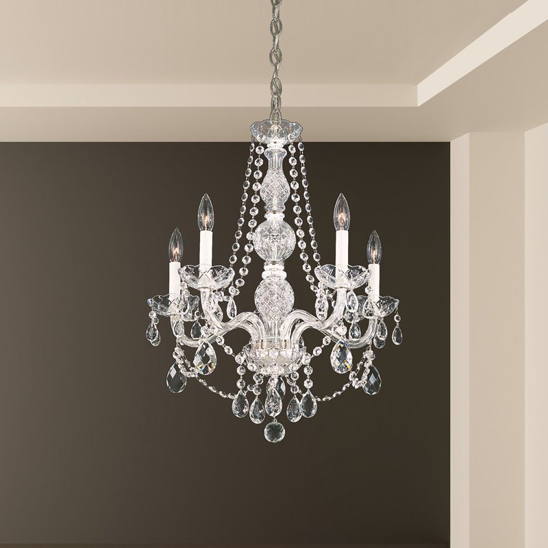 Arlington 4 Light 20.5in x 24in Chandelier in Silver with Clear Heritage Handcut Crystals