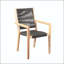 Chaise d'extérieur en corde d'eucalyptus et finition teck