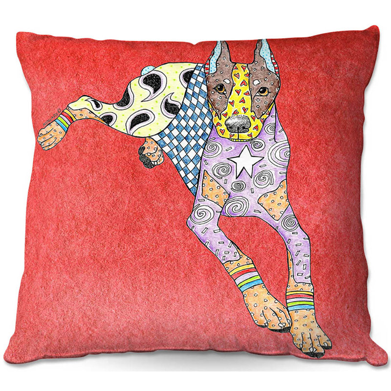  Coussin Couch Doberman, 16 po x 16 po, Melon d'eau
