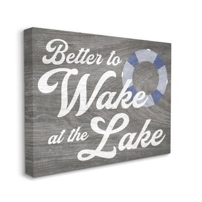 " Wake At Lake Rustic Cabin Sign Life Preserver Ring " by Lil' Rue