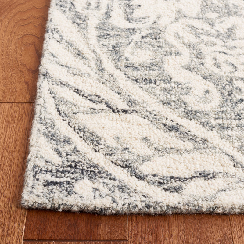 Tapis abstrait ivoire / gris Ladwige 204, Tapis de couloir 2 pi 3 po x 8 pi