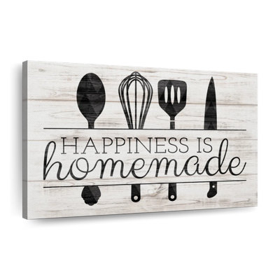 Happiness Is Homemade Kitchen Tools Canvas Print