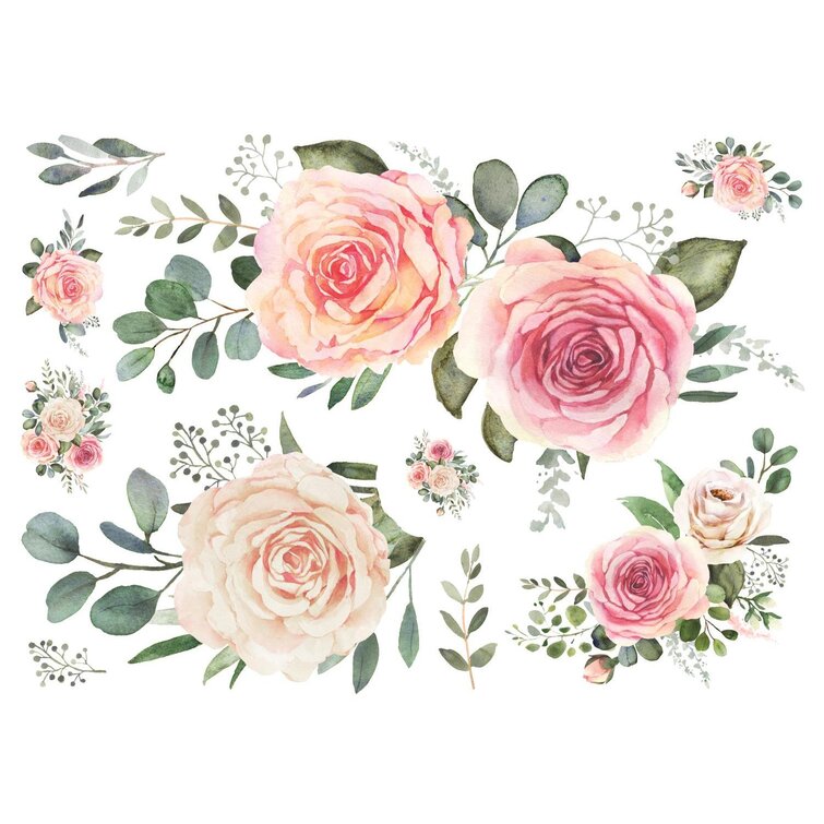 Sticker mural fleur Silhouettes de roses - TenStickers