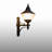Rustic Black Outdoor Wall Lantern With Frosted Shape