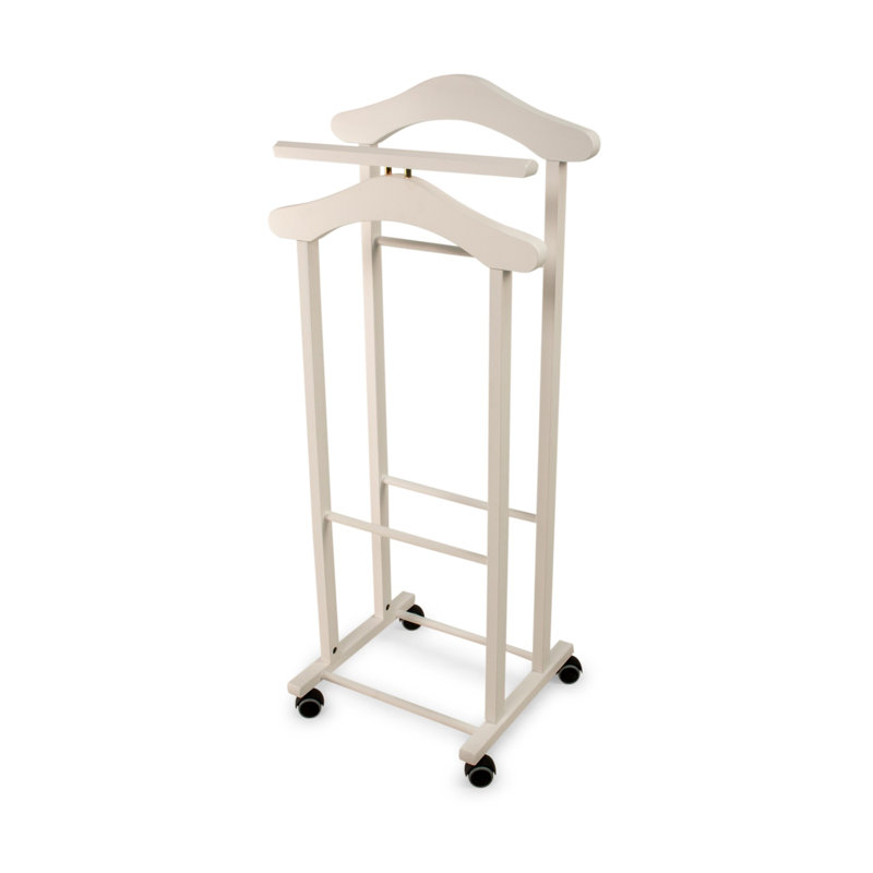 Brady Solid Wood Freestanding Valet Stand, White