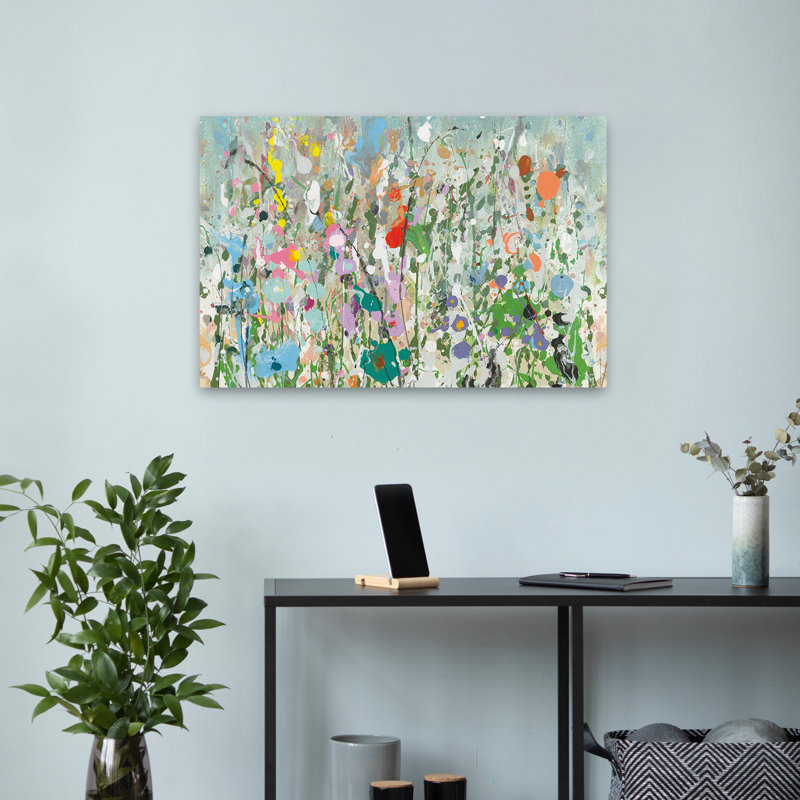 Abstract Floral - Graffiti Garden, 16" H x 24" W
