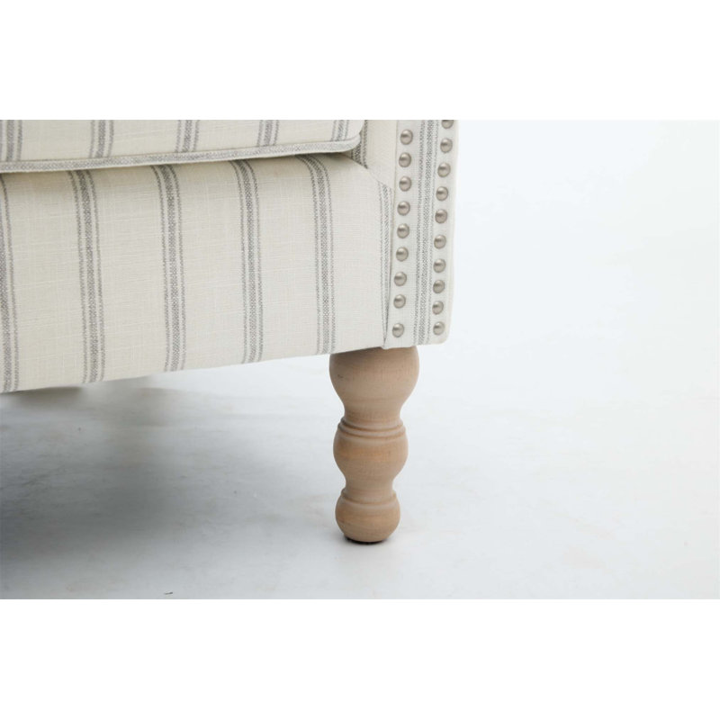 Chaise d'appoint moderne avec pieds en bois rétro, fauteuil rembourré confortable, canapé simple à motif floral pour le salon et le bureau