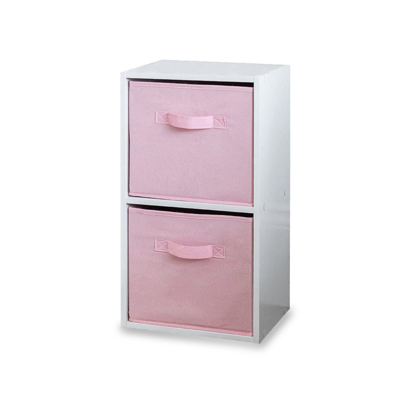 Northville 54cm H x 30cm W Cube Bookcase, White/Pink