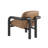 Modern Wood Frame Faux Leather 1pc Accent Chair, Living Room Upholstered Armchair-805283788