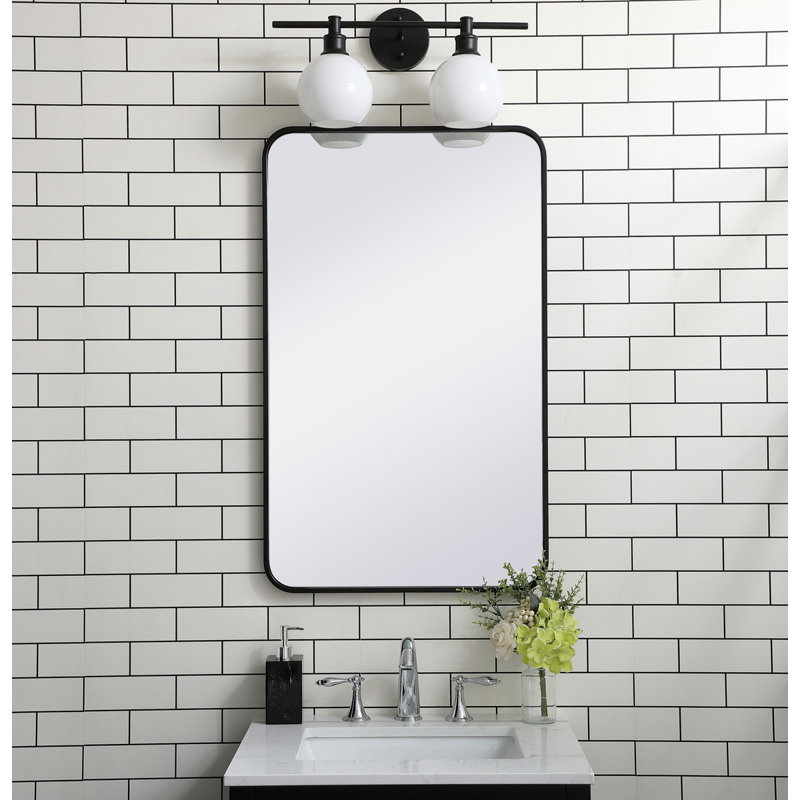 Miroir mural Sabine, Noir, 36 po x 22 po