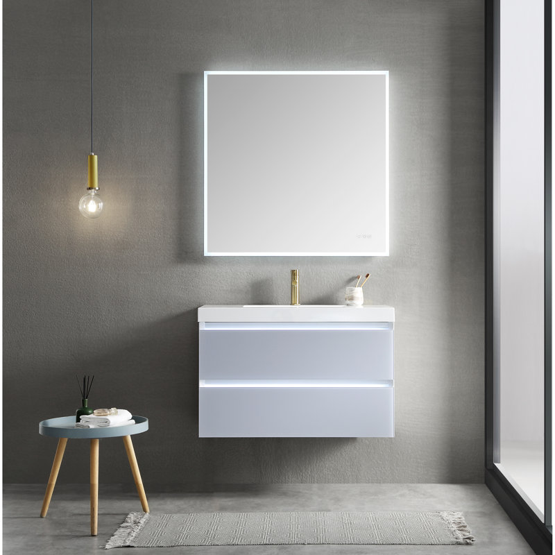 Fahriye 35.19'' Single Bathroom Vanity with Acrylic Top