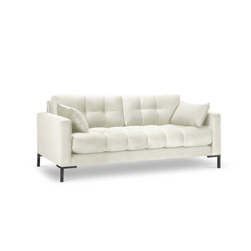 Francisca 2 Seater Sofa, Light Beige, Black
