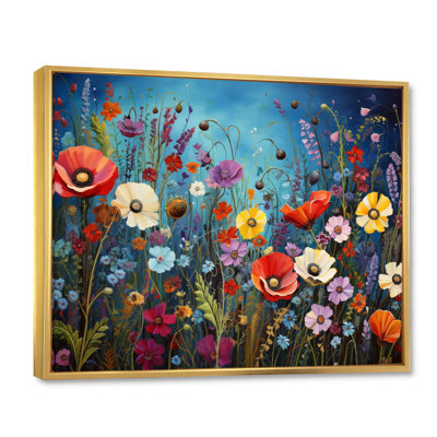 Tapisserie naturelle sur fond de fleurs sauvages colorées