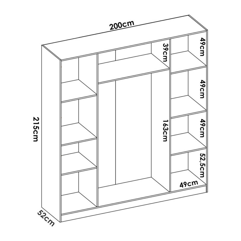 4 Door Manifactured Wood Wardrobe