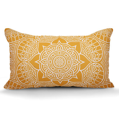 Damask Outdoor Reversible Throw Pillow