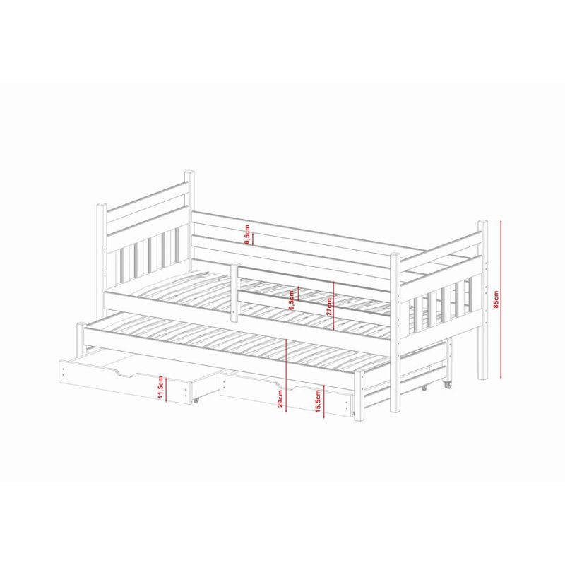Turaco 90 X 190cm Bunk Bed with Storage Included with Trundle Included, Grey
