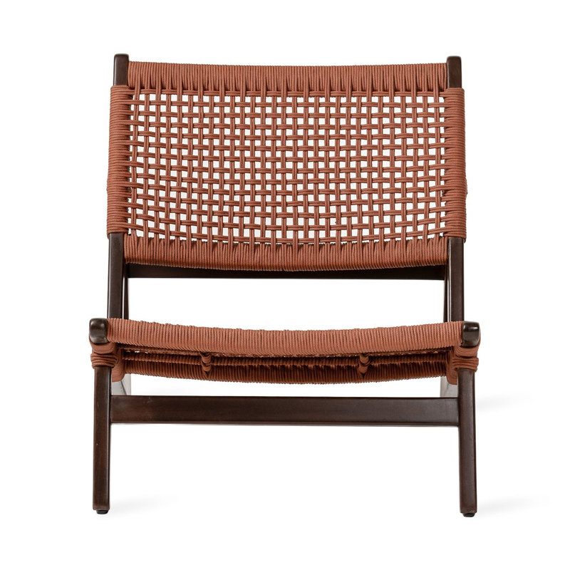 Alizee Wood Outdoor Armless Lounge Chair, Cinnamon, Espresso