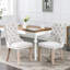 Chaise en bois massif 2, revêtement en lin gris, avec garniture cloutée, pieds hauts Sw6801bg-682547883