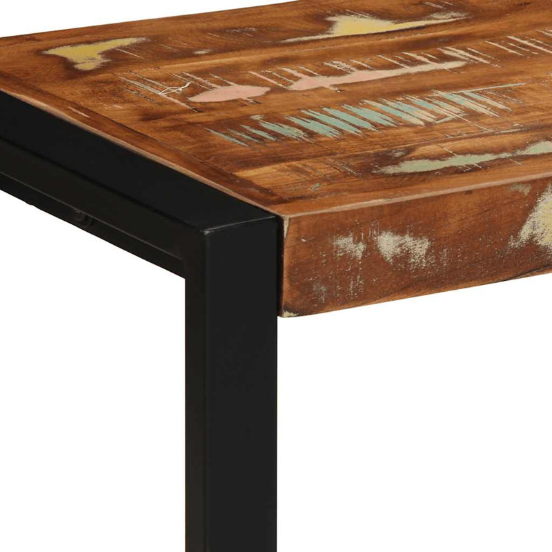 Bench 35x45 Cm Solid Rough Wood Mango, Black/Multicolour Brown, 45cm H x 80cm W x 35cm D