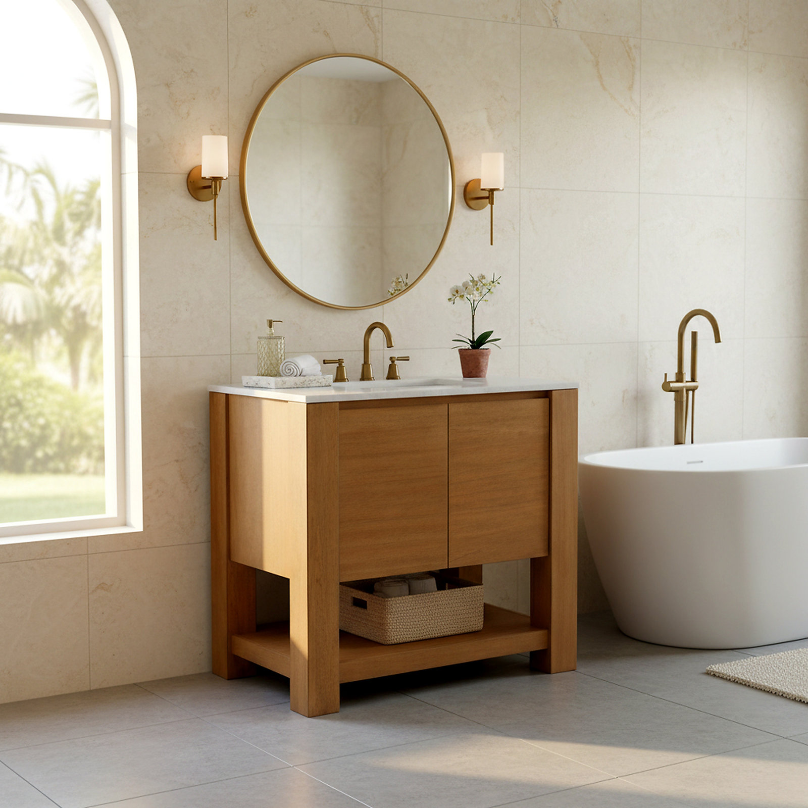 Bertino Single Sink Bathroom Vanity, 36"
