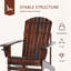 Chaise Adirondack en bois classique avec porte-gobelet et dossier à lattes