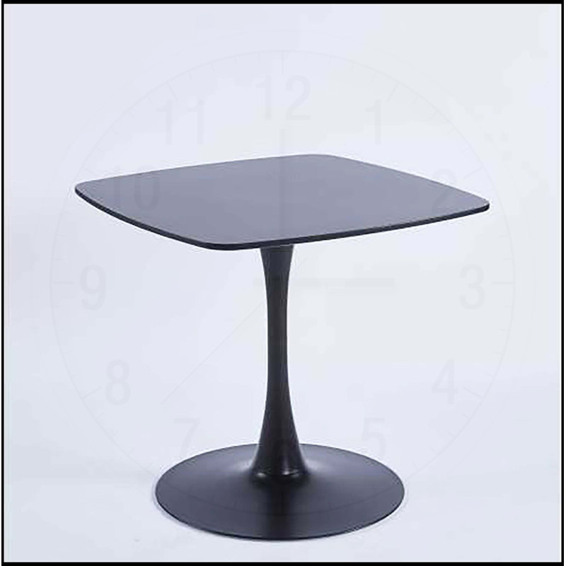 Table de salle à manger 23,62 pouces avec plateau en panneau de fibres à densité moyenne stable et pieds en métal, facile à assembler et à entretenir pour les cuisines et les salles à manger modernes