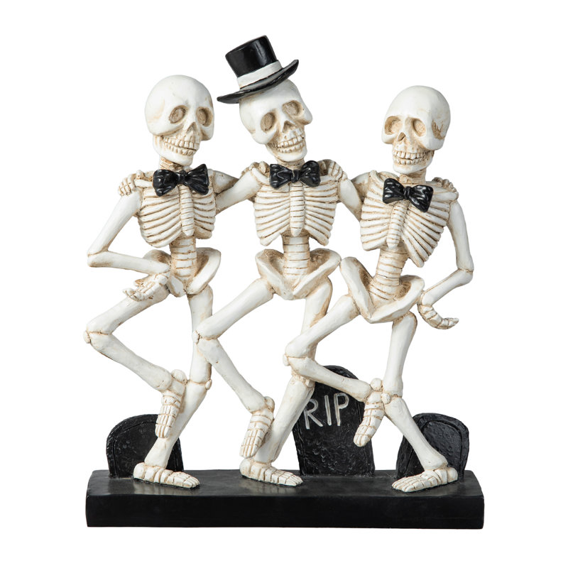10.50''H Halloween Polyresin Dancing Skeleton Table Decor