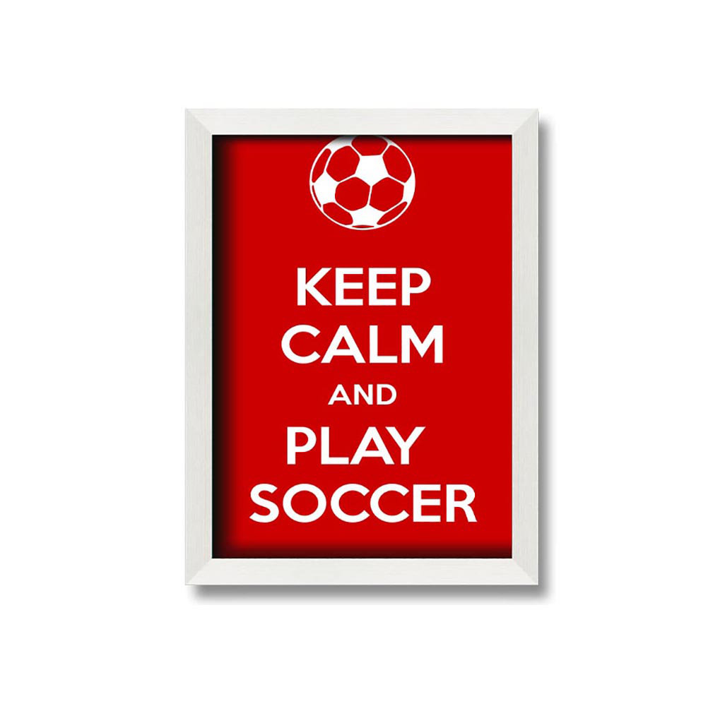 Laxman Keep Calm And Play Soccer Gerahmter Druck Wandkunst