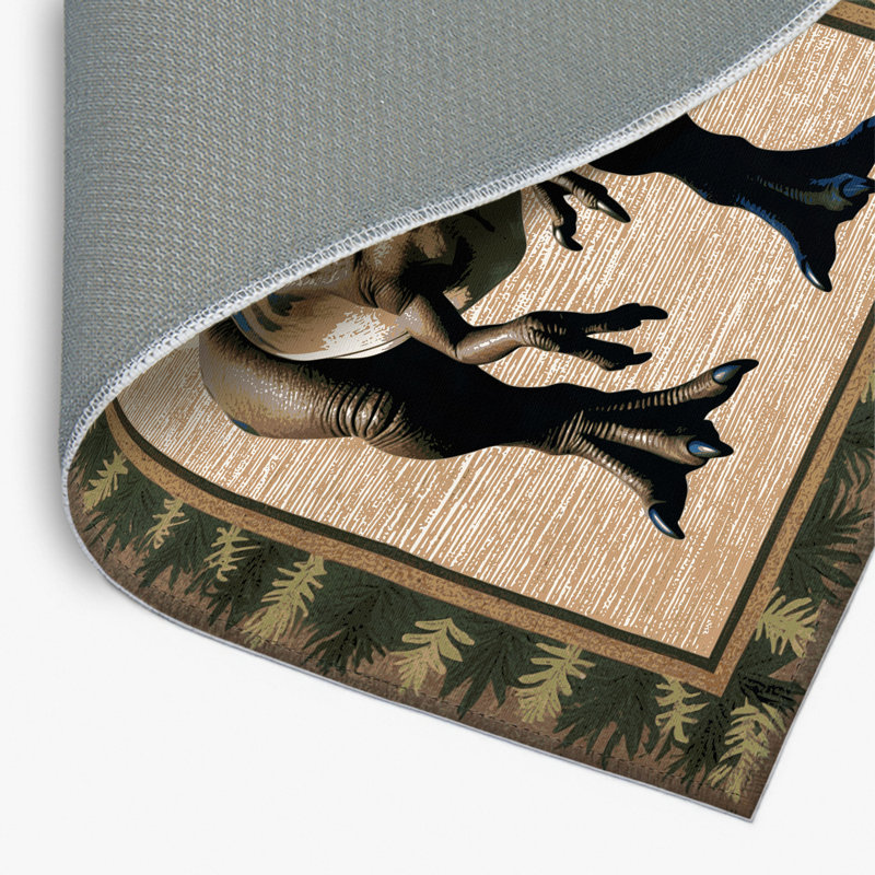 Tapis intérieur et extérieur beige Dinosaurs, Rectangle 4pi x 6 pi