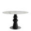Table de salle à manger ronde 43 po, plateau en pierre frittée, base en bois massif, style victorien, finition brillante dans les sièges de cuisine 4-1373029779-1373029804-1373029802