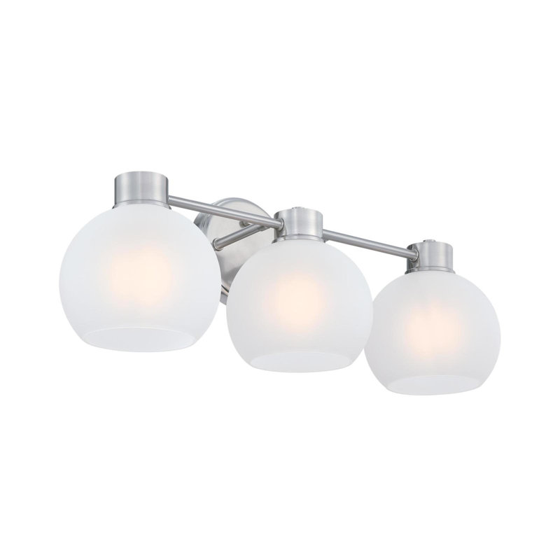 3 - Light Dimmable Vanity Light, Silver