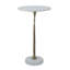 Table d'appoint ronde avec plateau en marbre blanc 14 x 14 x 24 pouces avec motif d'arbre doré, complément à la décoration côtière et bohémienne, 18,5 lb, marbre à assembler, un décor tropical pour le salon ou