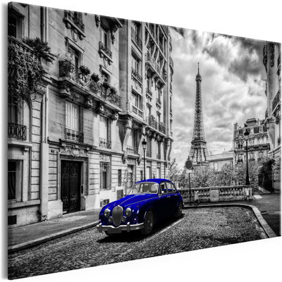 Colyt Car In Paris Blue On Canvas Print -  Winston Porter, D34D8884D2B74EFB87AC8F4A74E84A84