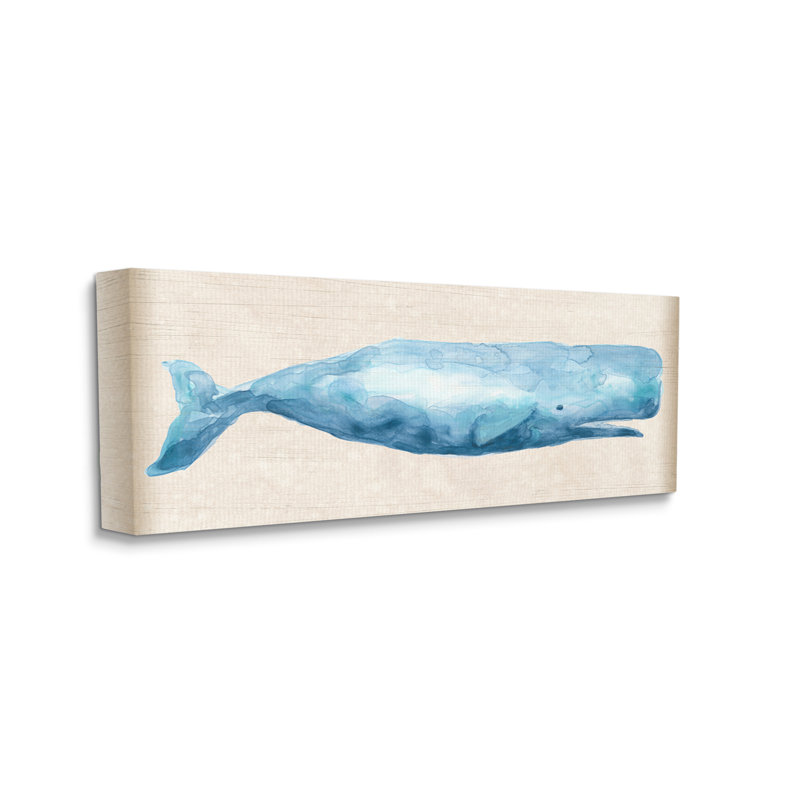 Baleine rustique bleue par June Erica Vess, Giclée encadrée noir minuit, H 10 po x l 24 po x P 1,5 po