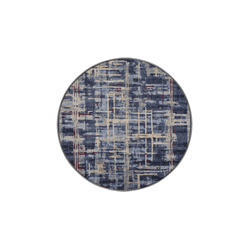 Tapis mauve soyeux et moelleux, Rond 4 pi