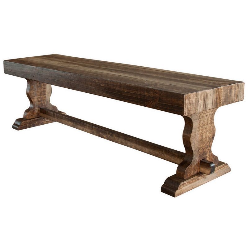 Courtland Solid Wood Bench, 19" H x 70.75" W x 15.75" D