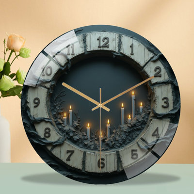 Horloge murale circulaire en verre 12 po