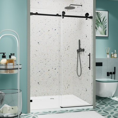 Adjustable Tempered Glass Stainless Steel Modern Bathroom Safety Shower Door For Wet Environments