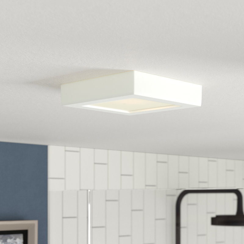 Elzy 1 -Light Dimmable LED Flush Mount, 2700K, Wet, White